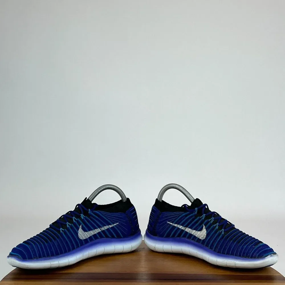 Womens Nike Free RN Motion Flyknit Blue Mid Athletic‎ Shoes Sneakers Size 7.5 M